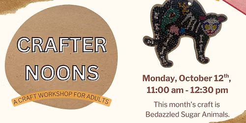 \ud83c\udfa8 Crafternoons: Bedazzled Sugar Animals \ud83d\udc8e\u2728\ud83d\udc08