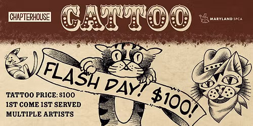 Cattoo Flash Day with Chapterhouse Tattoo and the Maryland SPCA
