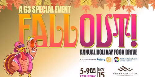 "FALLOUT," A Special G3 Gay Happy Hour & Holiday Food Drive