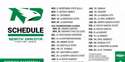 North Dakota Fighting Hawks at Kansas City Roos Womens Basketball