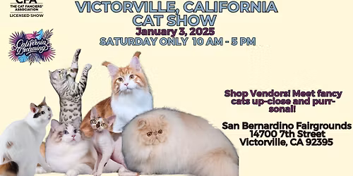 Come visit the fun Victorville Cat Show! A purr-fect time! 