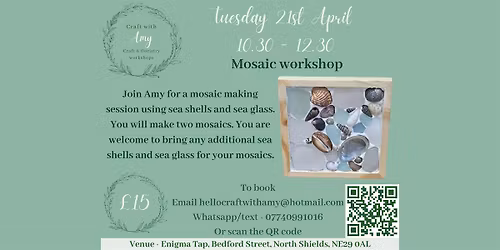 Sea glass and sea shell mosaic workshop - Craft with Amy