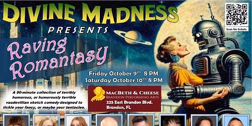 Divine Madness presents Raving Romantasy at Macbeth and Cheese!