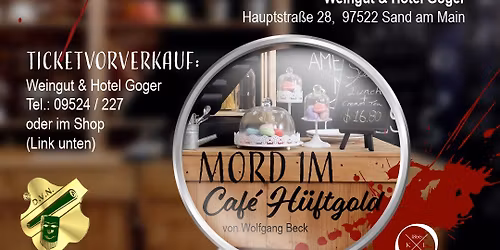 Krimi-Dinner inklusive 4 G\u00e4nge-Men\u00fc - Mord im "Caf\u00e9 H\u00dcFTGOLD"