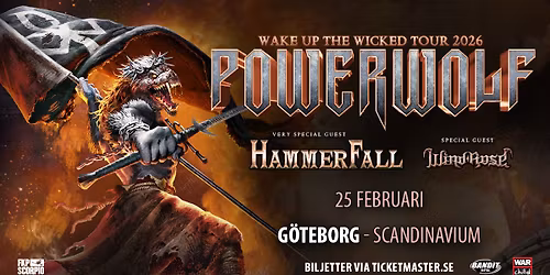 Powerwolf + HammerFall + Wind Rose | G\u00f6teborg