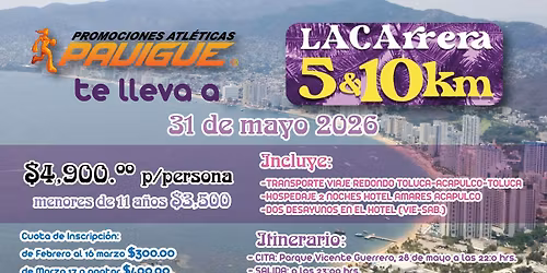 Paquete de viaje a LA CArrera Acapulco 2026