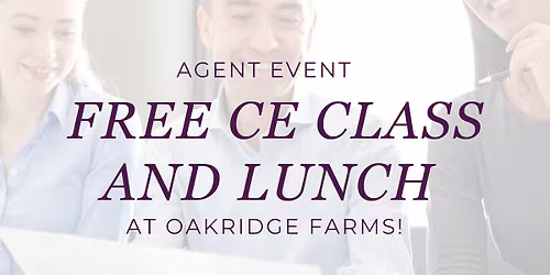 FREE CE Class & Lunch in Mooresville, NC