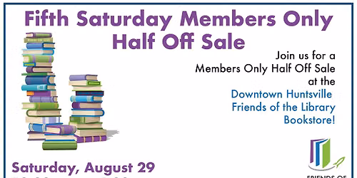Friends Of The Library Half Off Book Sale!