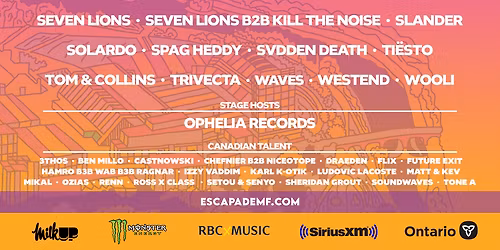 Bud Light Escapade Music Festival - 3 Day Pass at RA Centre