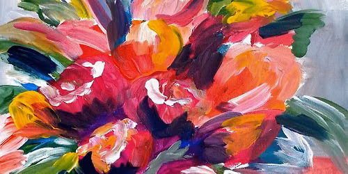 Paint and Wine Night in Tauranga - Abstract Flowers