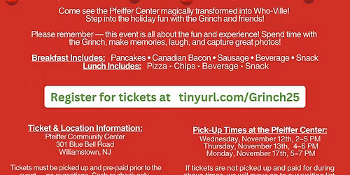 Breakfast or Lunch with the Grinch in Who-ville