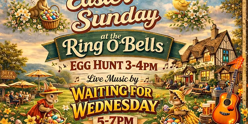 Easter Sunday egg hunt and live music by Waiting for Wednesday 
