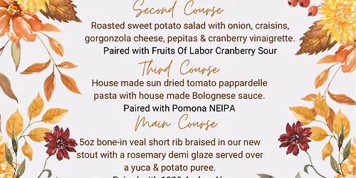 Harvest & Hops: Fall Beer Dinner