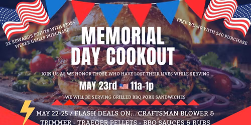 HOMETOWN DAYS MEMORIAL DAY BBQ & FLASH DEALS