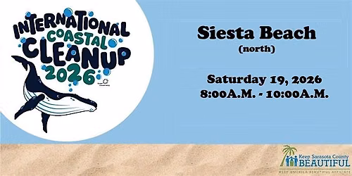 International Coastal Cleanup: SIESTA BEACH (north of main entry)