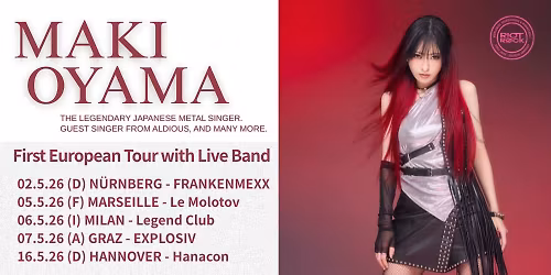 MAKI OYAMA [M\u00e9tal \/ Hard-rock | Japon] + Guest \u2022 Le Molotov, Marseille