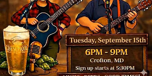 Open Mic Night at Chesepiooc Real Ale Brewery - September 15th