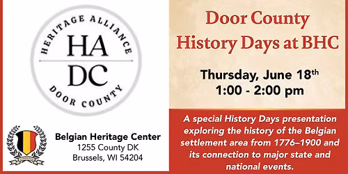 Door County History Days at BHC