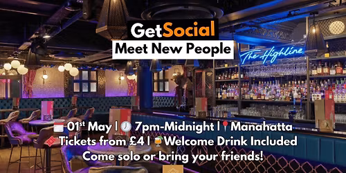 GetSocial Drinks | Meet New People &amp; Make Friends (20s\u201340s) \ud83c\udf79