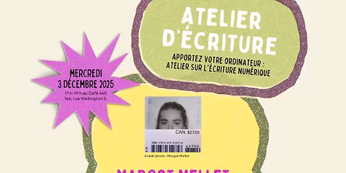 Atelier d\u2019\u00e9criture avec Margot Mellet