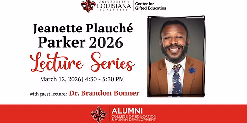 2026 Jeanette Plauch\u00e9 Parker Lecture Series