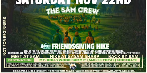 REI x The 5AM CREW FRIENDSGIVING POTLUCK HIKE
