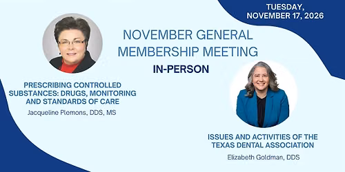 November General Membership Meeting - In Person