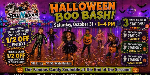 \ud83d\udc7b Boo Bash Sk8 Party \u2022 Kid Friendly \u2022 All Ages \u2022 Halloween 