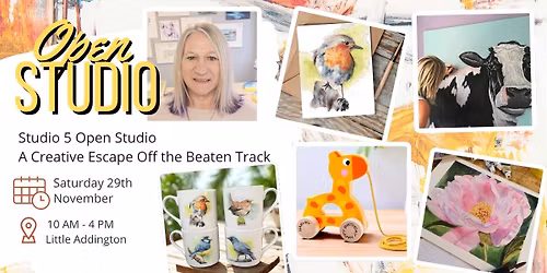\ud83d\udc49 Studio 5 Open Studio \u2013 A Creative Escape Off the Beaten track!