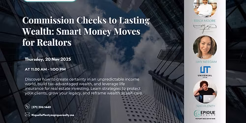 Commission Lunch&Learn: Checks to Lasting Wealth: Smart Money Moves for Realtors