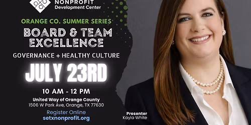 Board & Team Excellence: Governance + Healthy Culture
