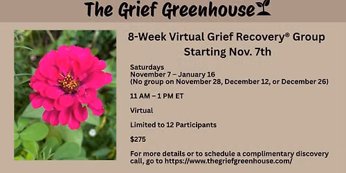 8-week Virtual Grief Recovery Group 