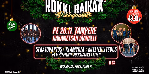 Tampereen Rokki Raikaa Pikkujoulut pe 20.11.2026
