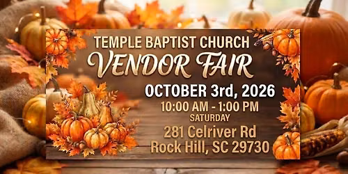 Temple Baptist Church Vendor Fair