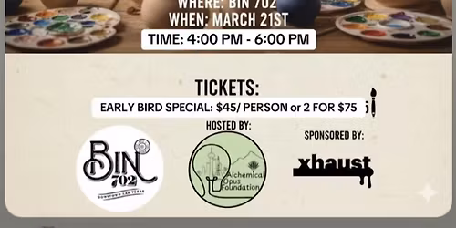 Bin 702: Pots & Paint \u2013 Plant & Sip Experience (1 Drink Included)