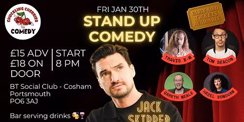 Stand-Up Comedy in Portsmouth - 30th Jan 2026 - Jack Skipper, Tom Deacon, and MORE