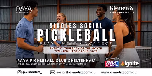 Oct 01 | Thursday Evening Pickleball for Singles Age 18-28 | Cheltenham