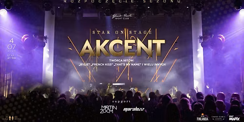 Rozpoczęcie lata! Akcent live🌟 twórca hitów "Kylie" i wielu innych 🌟 4.07.2026r 🌟 — Wczasowa 4, 76-270 Ustka, Poland