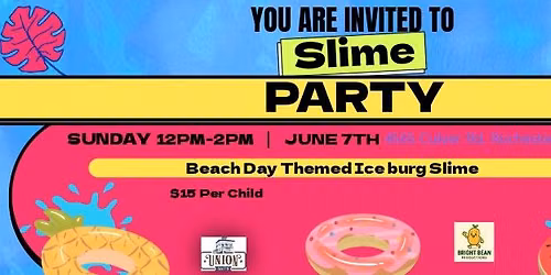 Beach Day Themed Ice burg Slime Party
