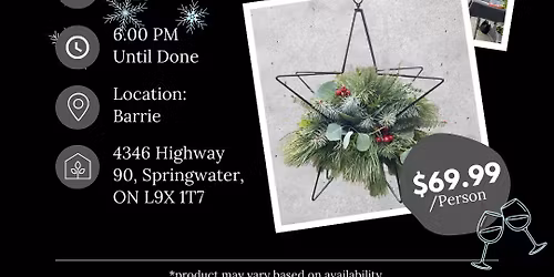 IY Fresh Holiday Star Evening Workshop (Barrie Location)