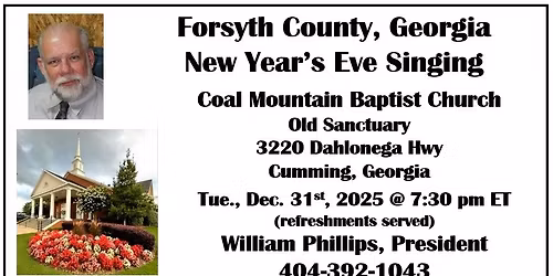 Forsyth County, Georgia New Year's Eve Gospel Singing