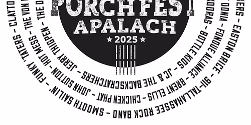 Corey Hall @ Porch Fest Apalach! (Raney House @ 2-3 Pm)