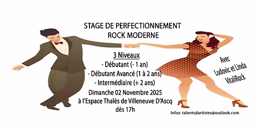 STAGE DE PERFECTIONNEMENT ROCK MODERNE, Dimanche 02 Novembre 2025 d\u00e8 17h avec Ludovic et Linda