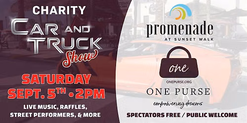 Promenade - Sunset Walk "One Purse" Charity Car & Truck Show