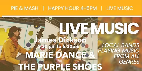 PIE & MASH UP Fridays with MARIE DANCE & THE PURPLE SHOES Live
