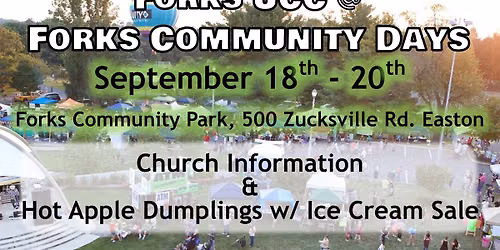 Forks Community Days - Apple Dumplings & Church Info - Forks UCC