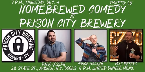Homebrewed Comedy at Prison City Brewery
