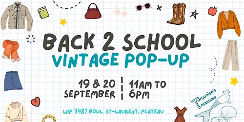 Back 2 School Vintage Pop-Up | September 19th & 20th 2026
