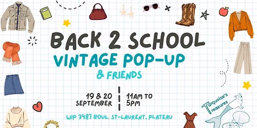 Back 2 School Vintage Pop-Up | September 19th & 20th 2026