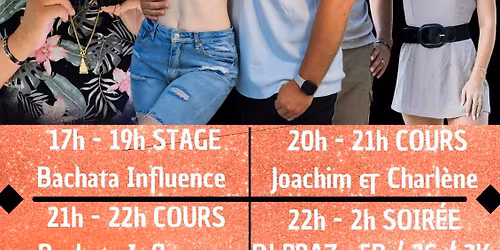 \ud83d\udc83JOURN\u00c9E BACHATA INFLUENCE\ud83d\udd7aSAMEDI 3 OCTOBRE MONTAUBAN \u2728\ufe0f STAGE - COURS - SOIR\u00c9E AVEC DJ PRAZ \ud83c\udfa7